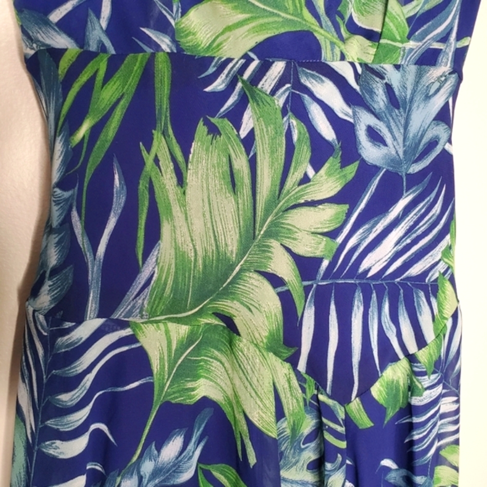 Rabbit Rabbit Rabbit Tropical Flowy V-Neck Asymmetrical Dress Size 2P - Picture 10 of 10